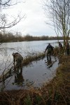 Volunteers working on the willow&nbsp;groyne