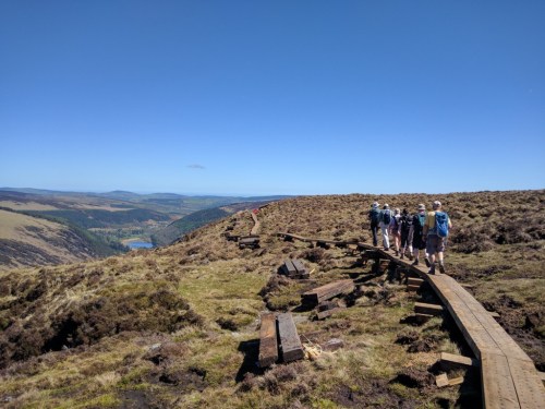 On boardwalk above Glendalough
