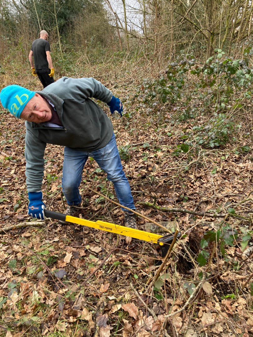 Conservation volunteer at work