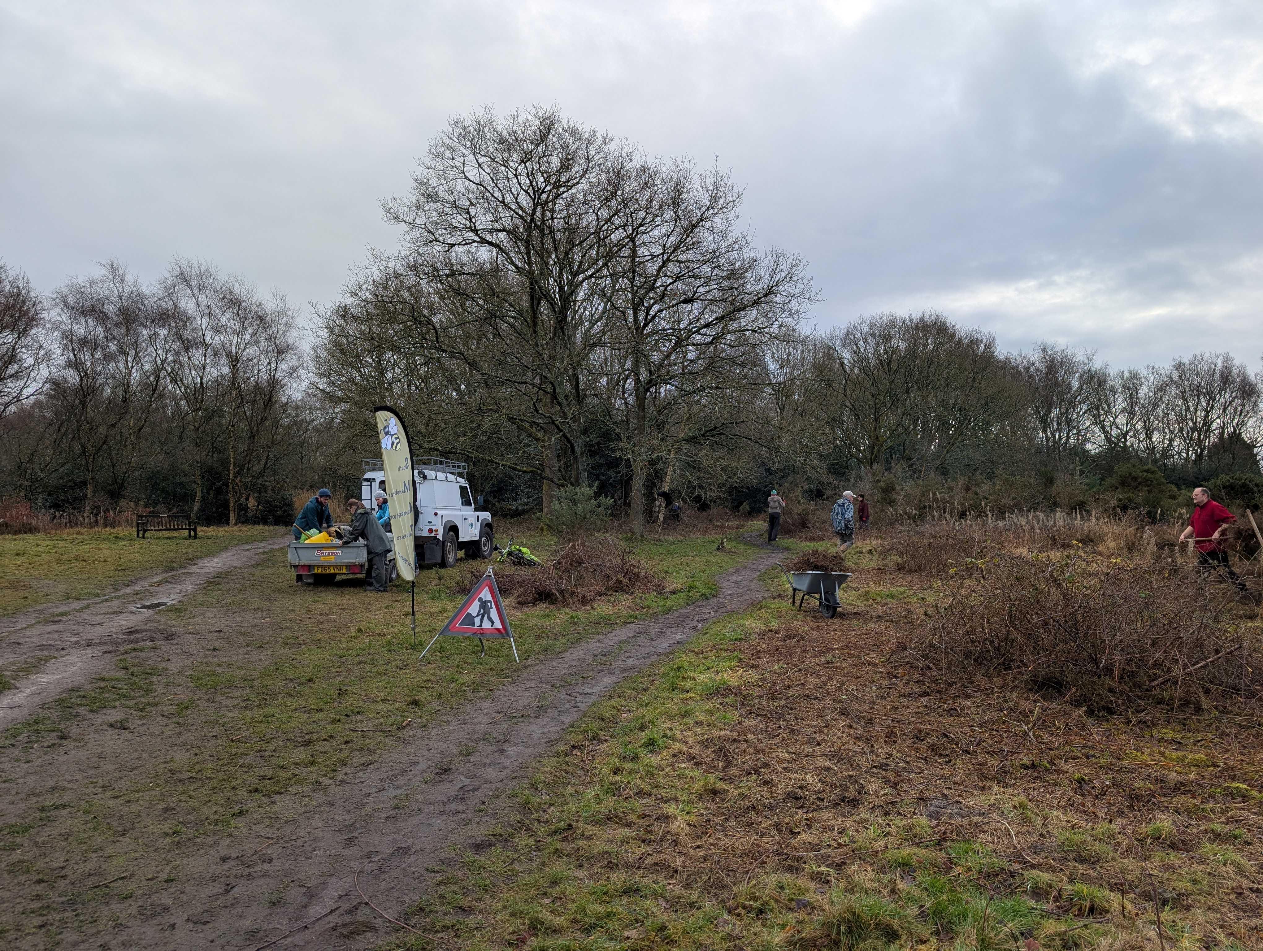Conservation volunteers on Lindow Common